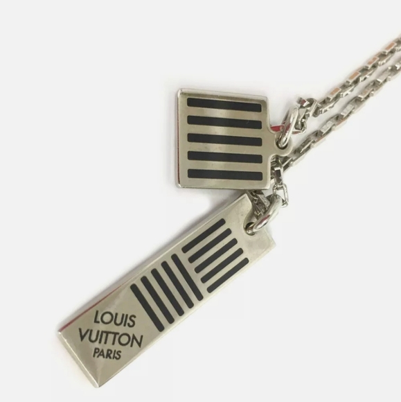 LOUIS VUITTON COLLIER DAMIER COLORS BLACK NECKLACE/E2525 - Picture 4 of 9